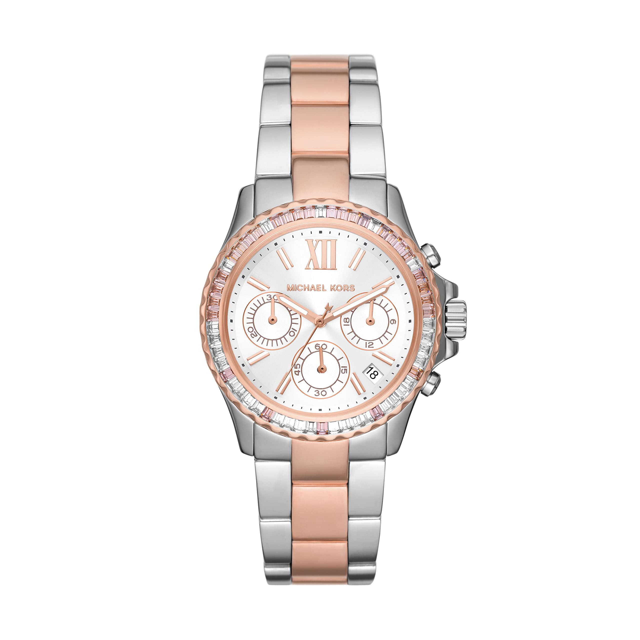 Michael Kors クロノグラフ ツートーン ステンレススチールウォッチ Amazon.co.jp: Michael Kors EVEREST クロノグラフ ツートーン