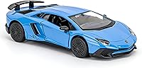 1/36 Scale Lamborghini Aventador LP700-4 Diecast Model Car, Zinc Alloy Pull Back Toy with Lights Sounds Open Doors for Kids Boys Girls (Blue)