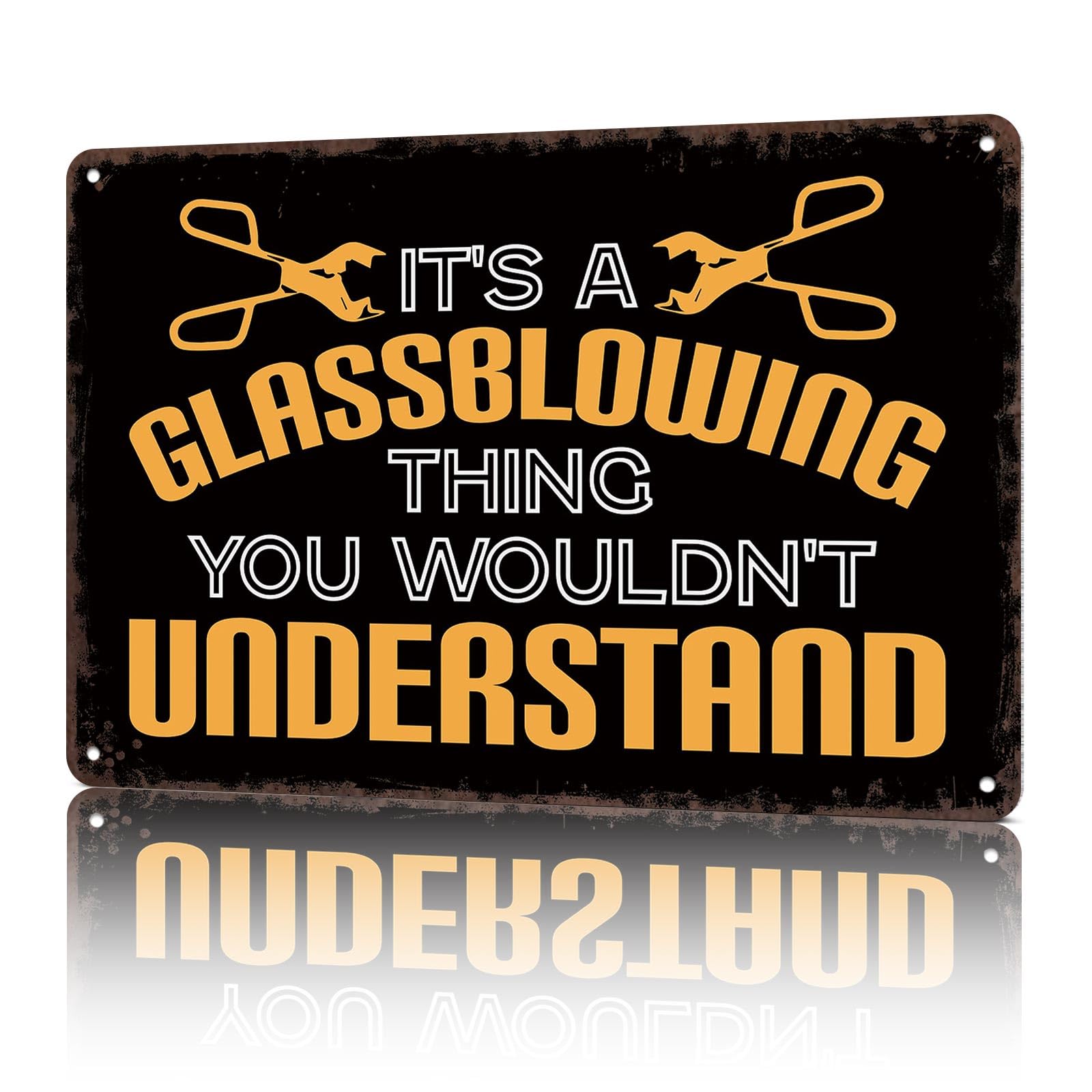 KWQDOZF Vintage Metal Signs Glassblowing Thing Joke Funny Tin Sign Poster Wall Art For Home Room Bedroom Office Decor 8x12inch