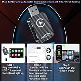 XIXIXIAXIA Adattatore Wireless CarPlay aggiornato al 2025, converte CarPlay cablato di fabbrica in wireless, adattatore wireless Plug and Play, adatto per auto dal 2016 e iPhone iOS 12 + (nero) - 5