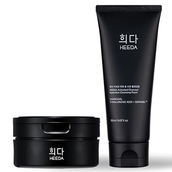 All-In-One Double Cleansing Duo, Charcoal Ceramide Cleansing Balm & Hyaluronic Acid Foam Cleanser for Deep Purifying, Hydrating, and Balanced Skin K-Beauty Vegan Skincare Set