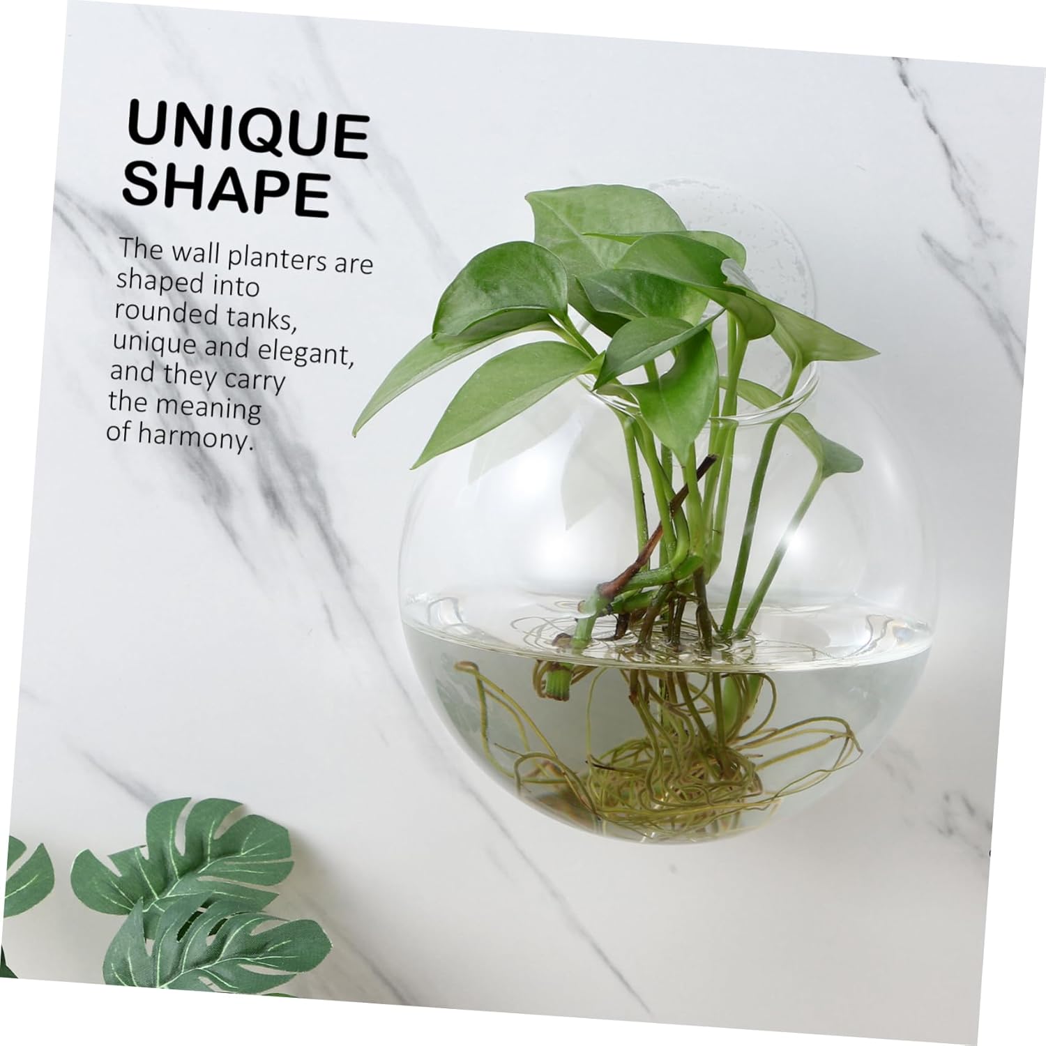 Milisten 4pcs Hanging Glass Planters Wall Vases for Flowers Globe Propagation Station Decorative Transparent Terrarium Jars for Home Office Living Room