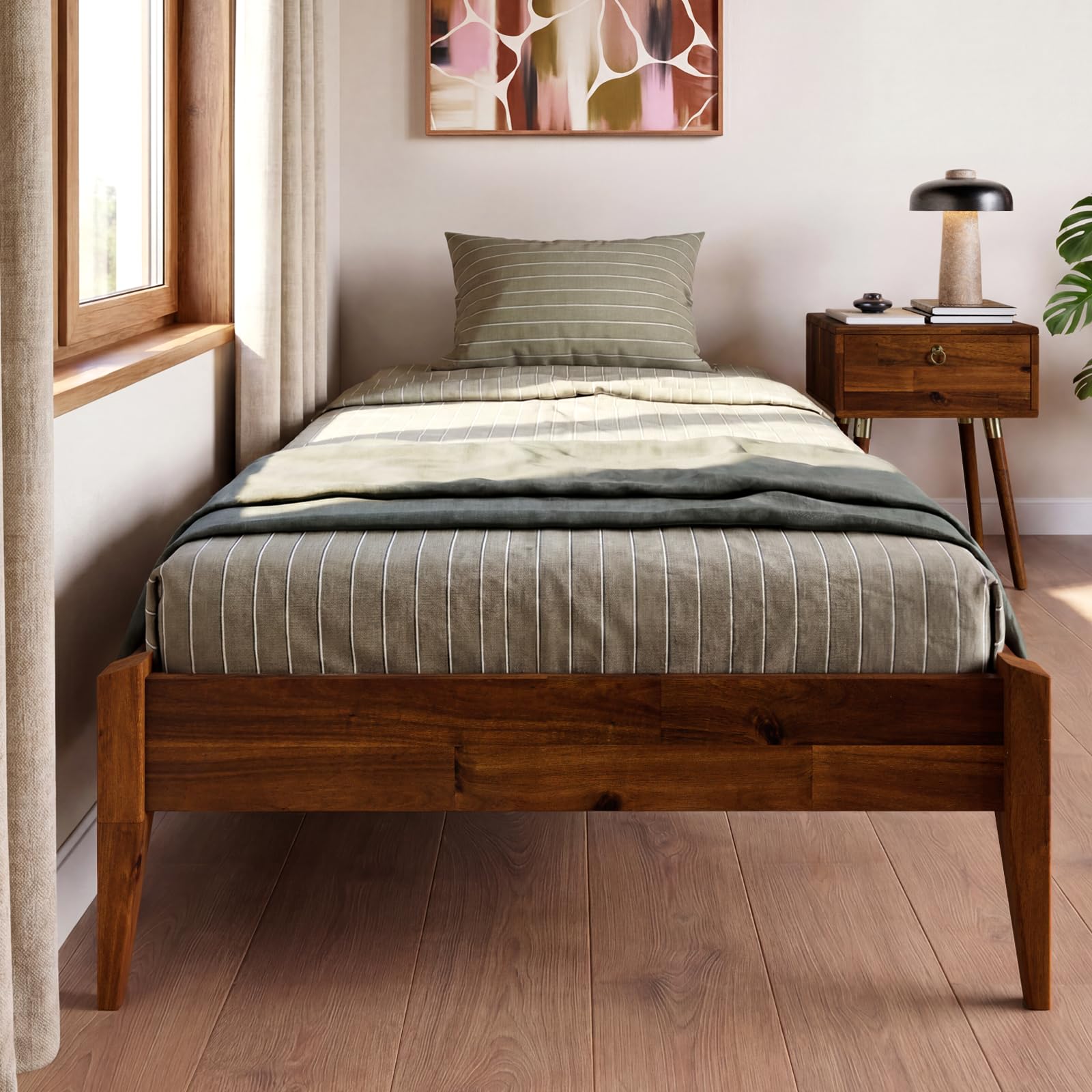 Bme Dinkee 15 Inch Solid Wood Platform Bed Frame