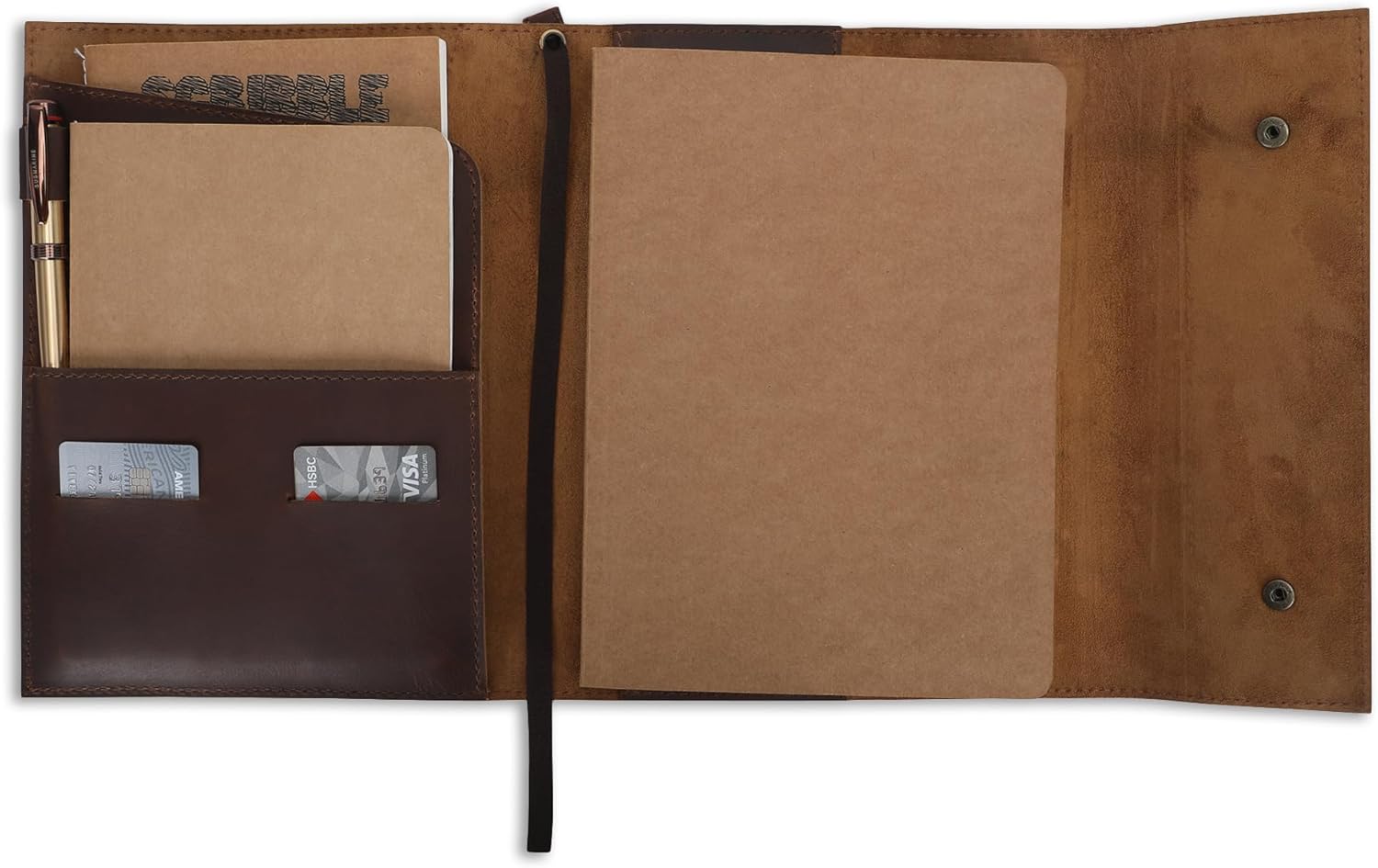 Handmade Rustic Leather Journal Cover, XL (7.5 x 9.75 in) - Refillable, Durable Double Button Closure, Brown Notebook Sleeve for Artists and Professionals, Ideal for Sketchbooks
