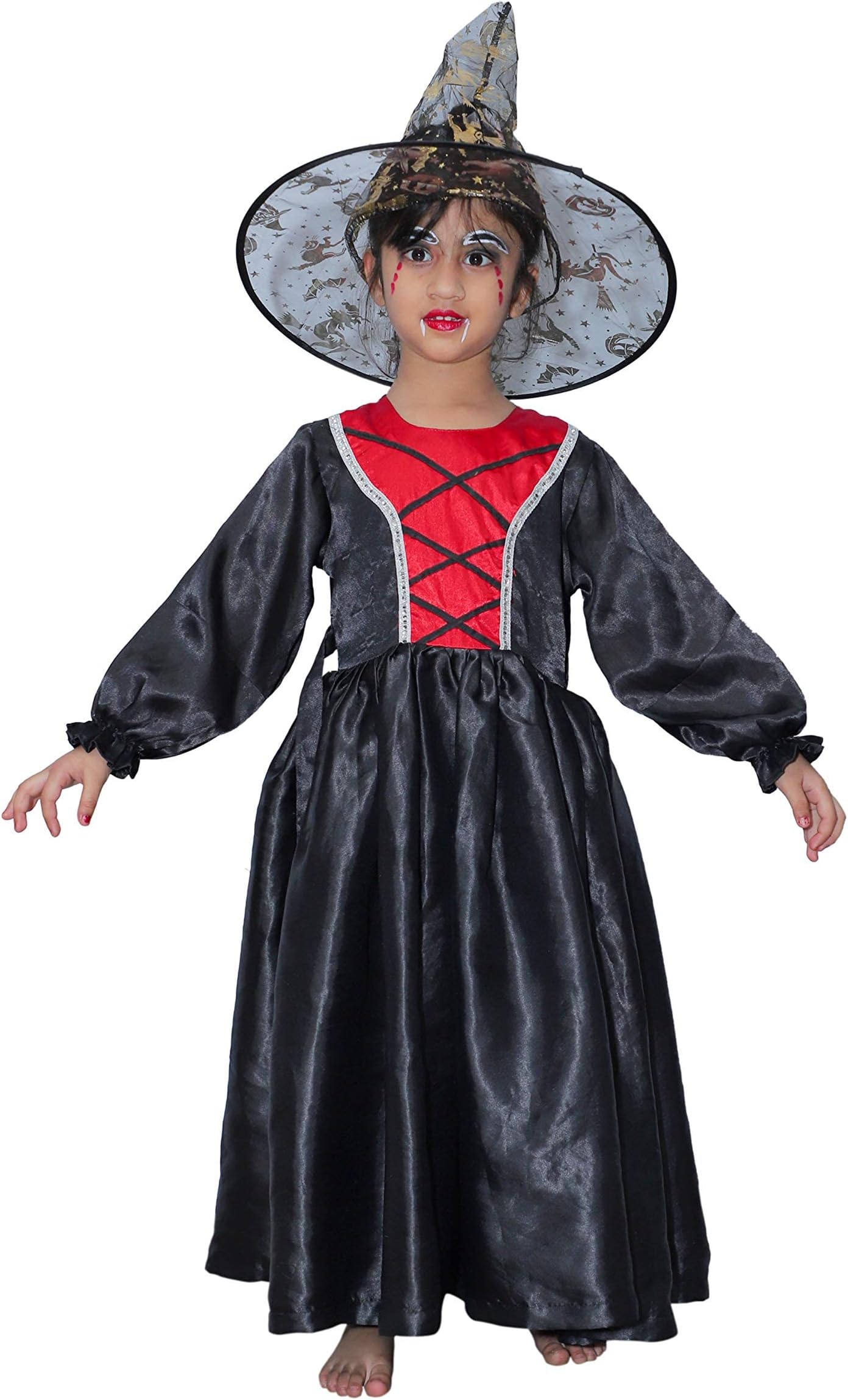 Raj Fancy DressesKids Ghost Halloween Black Scary California Cosplay Fly Gown costume