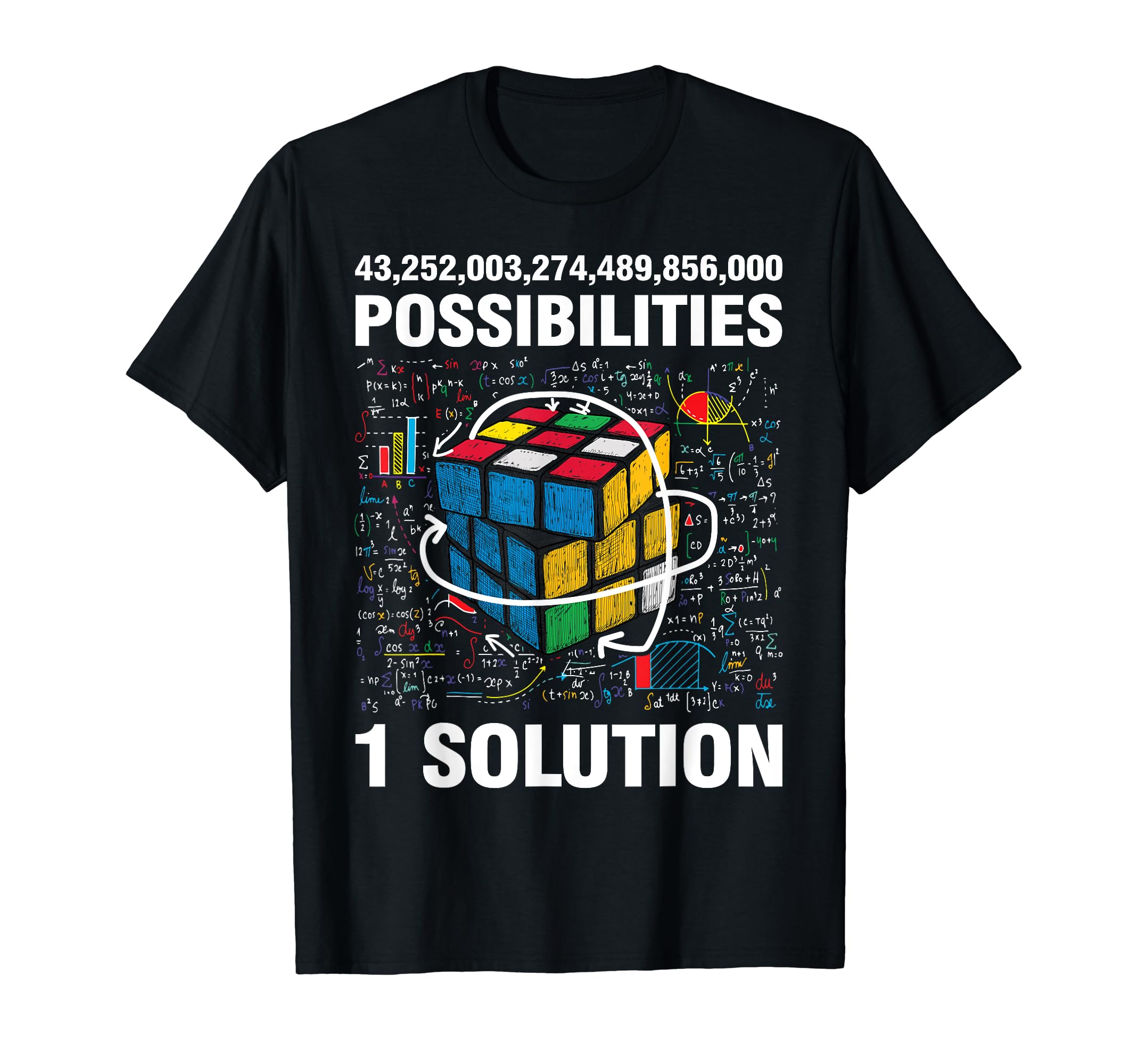 Competitive Puzzle Funny Speed Cubing Math TeeFunny Speed Cubing One Solution Math Lovers Boys Girls Mens T-ShirtOEKO-TEX STANDARD 100