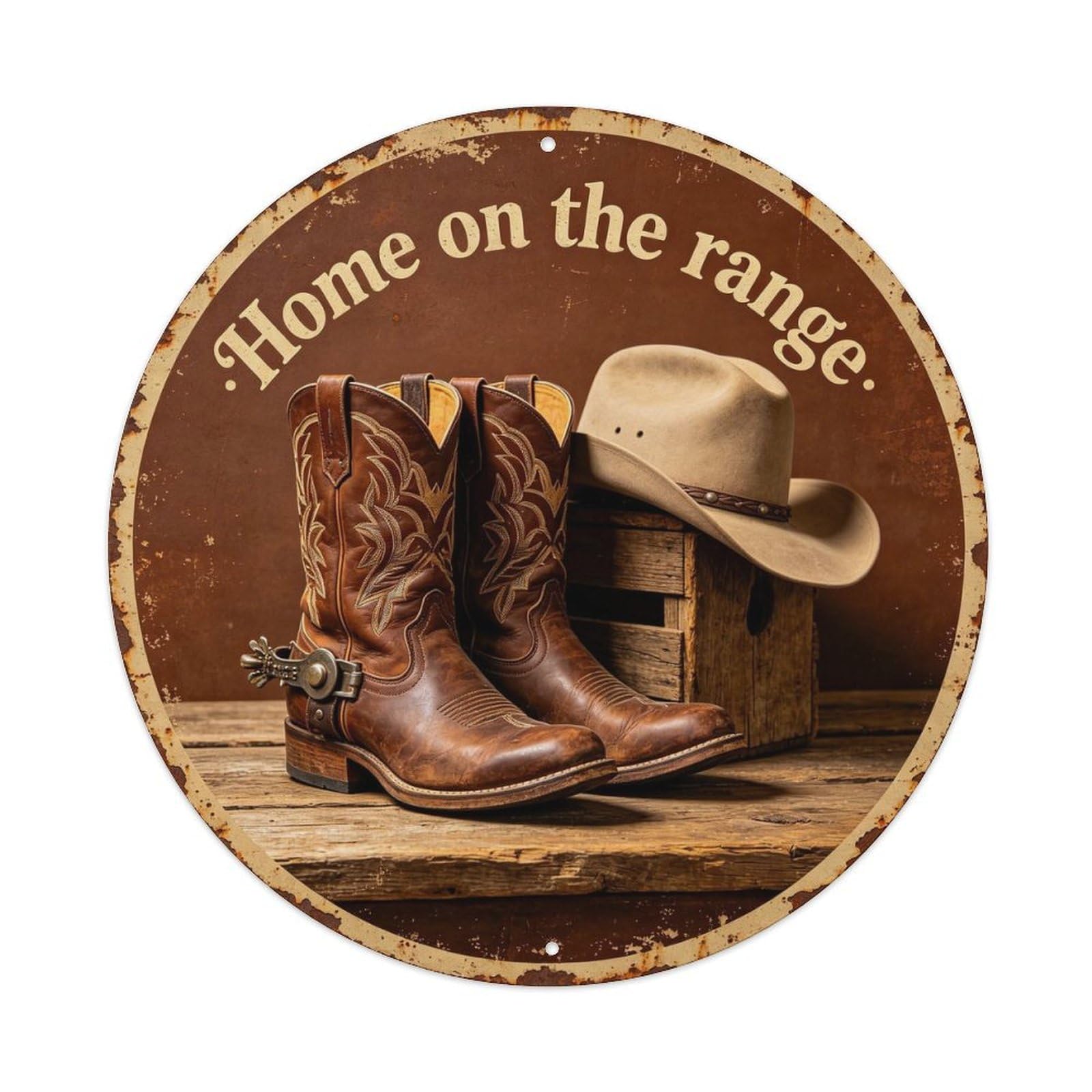 Vintage_cowboy_western Metal Tin Sign Plaque