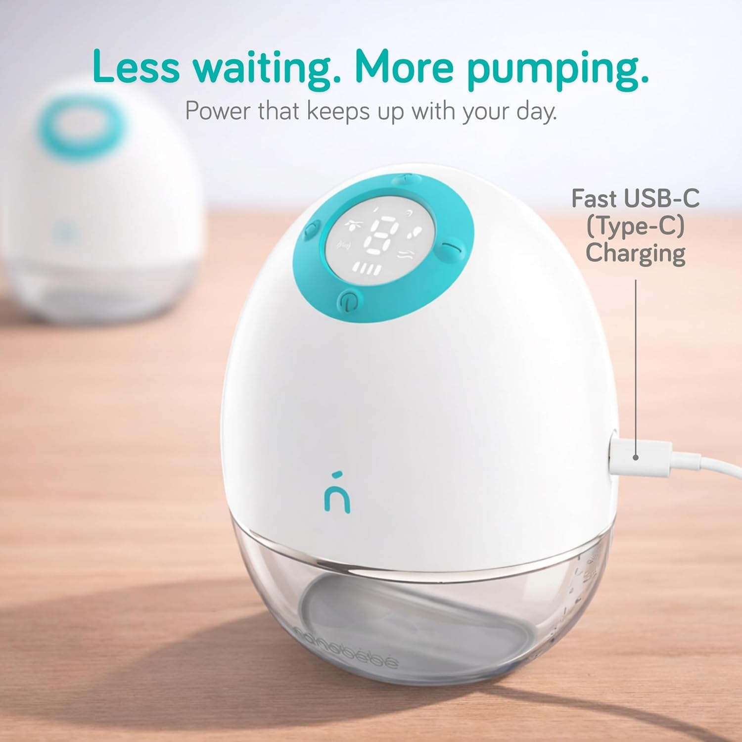 Nanobebe Wearable Breast Pump Hands Free Wireless Electric Breast Pump Smart App Controlled Pump Quiet Portable Multiple Modes, 2-Pack