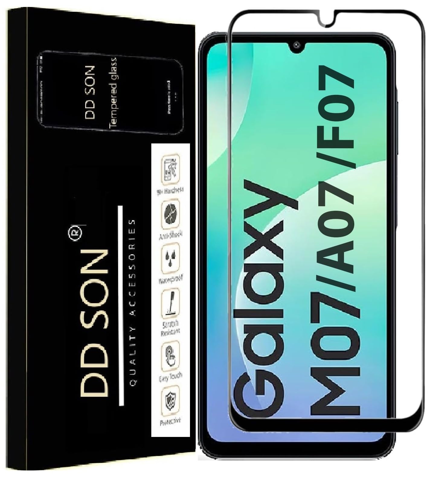 DD SON Premium Tempered Glass Screen Protector Guard Compatible For Samsung Galaxy A07 5G / Galaxy A07 4G / Samsung Galaxy M07 / Samsung Galaxy F07 (6.7 Inch, Pack of 1) | Edge to Edge Coverage With Easy to installation kit for Smartphone-image-44