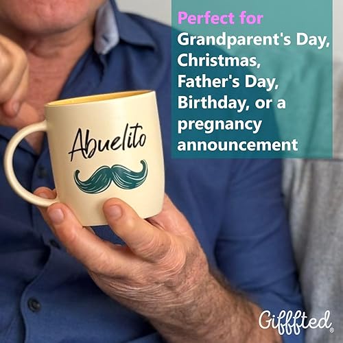 Miniatura 8 de Triple Gifffted Regalos para abuelos, tazas de café La Mejor Abuela y Abuelo en español, Latino Best Grandma and Grandpa, Regalo Dia Abuelita