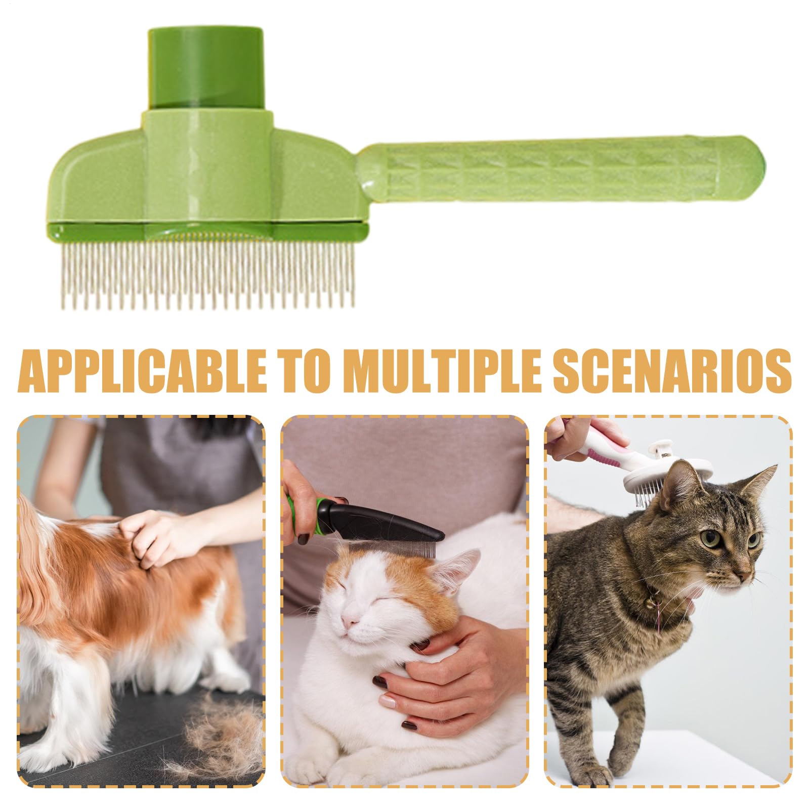 Katzenpflegebürste Entfilzungskamm, Ergonomischer Griff, Click-Slicker | Haustierbürste Fellpflege, Unterfell-Entwirrung, Reinigung, für Kätzchen, Hunde, Haustiere, Baden
