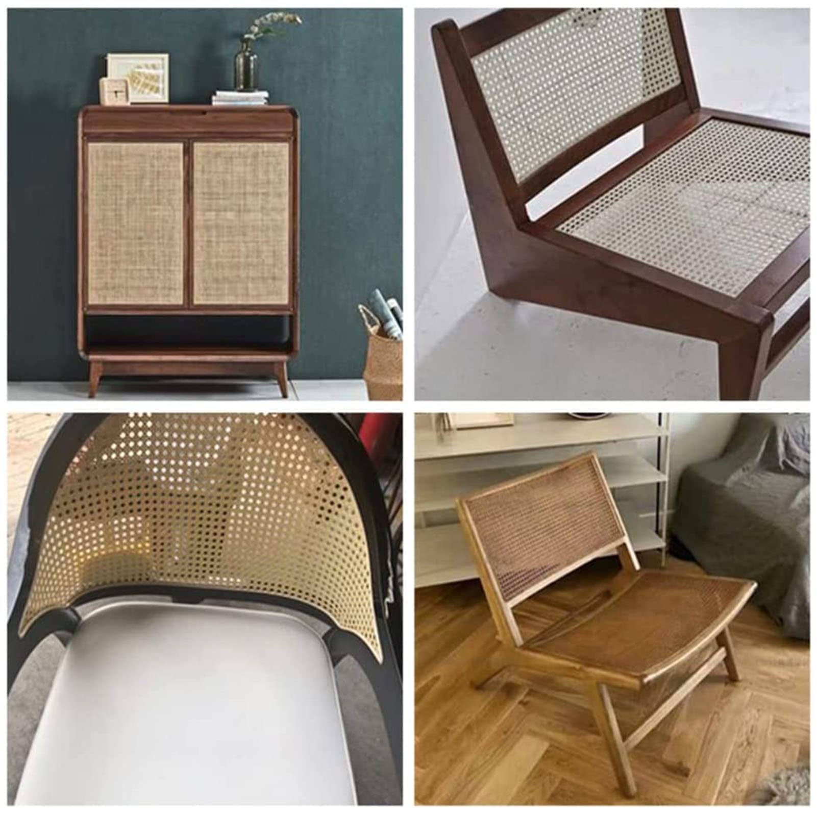 Rollo de cinta de ratán natural para reparación de muebles, sillas, proyectos de gabinete, material tejido de malla abierta para manualidades y bricolaje