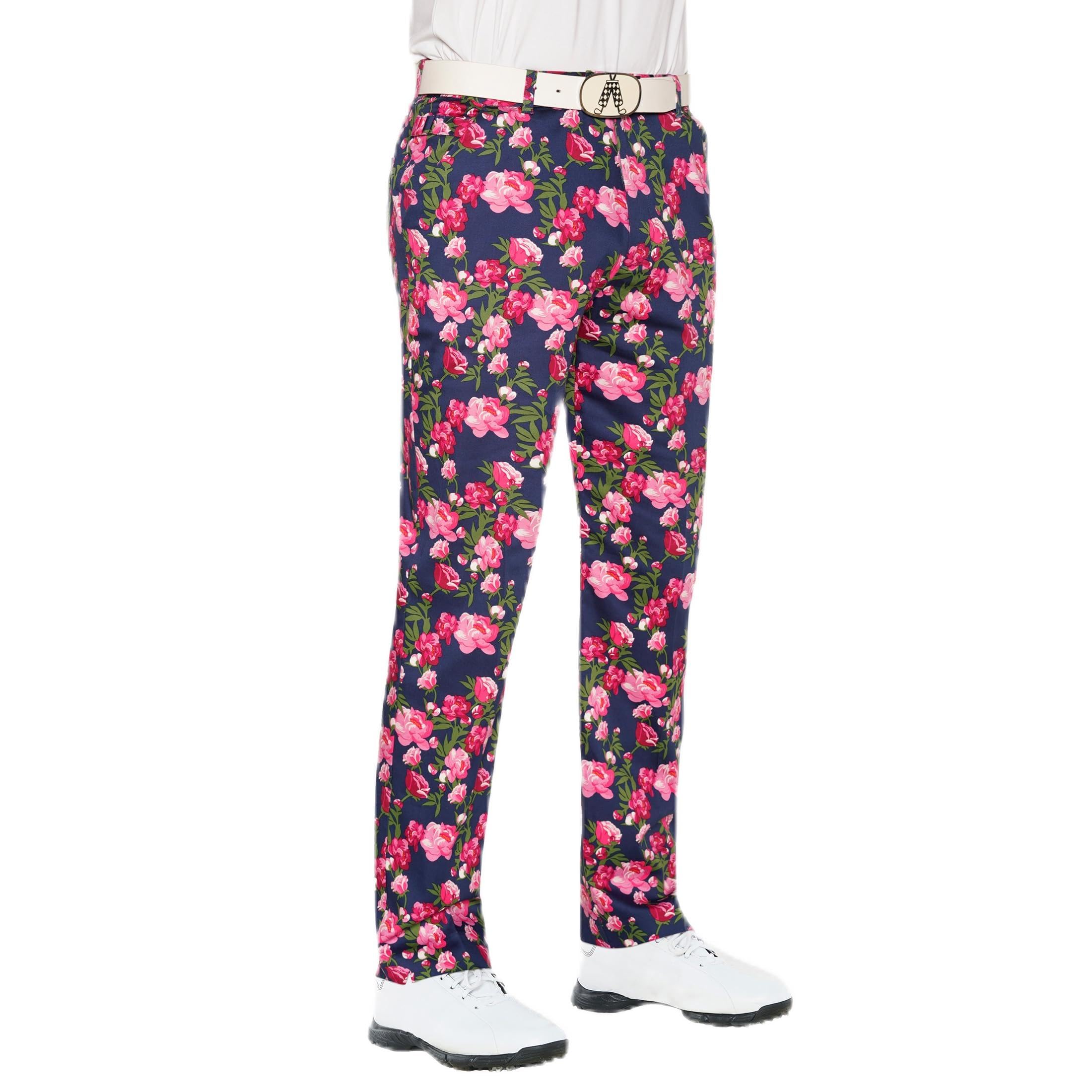 Royal &amp; Awesome Mens Golf Pants, Golf Pants Men Relaxed Fit, Plaid Pants Men