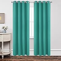 Vista 26 de Joydeco - Juego de 2 paneles de cortinas opacas de 63 pulgadas, 2 cortinas largas con aislamiento térmico burg, cortinas de oscurecimiento