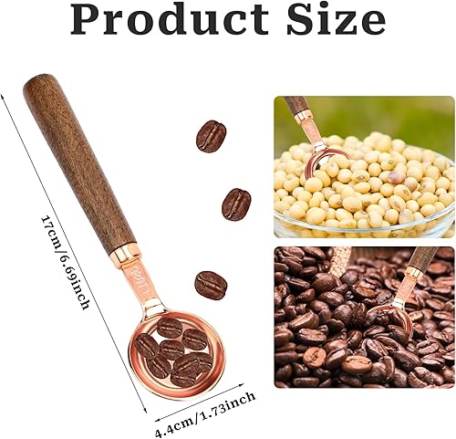 Miniatura 9 de Cuchara de café molido para café molido, 1 cucharadita 13 cucharada de 0.2 fl oz de madera de mango largo para grano de café, cuchara medidora, 1
