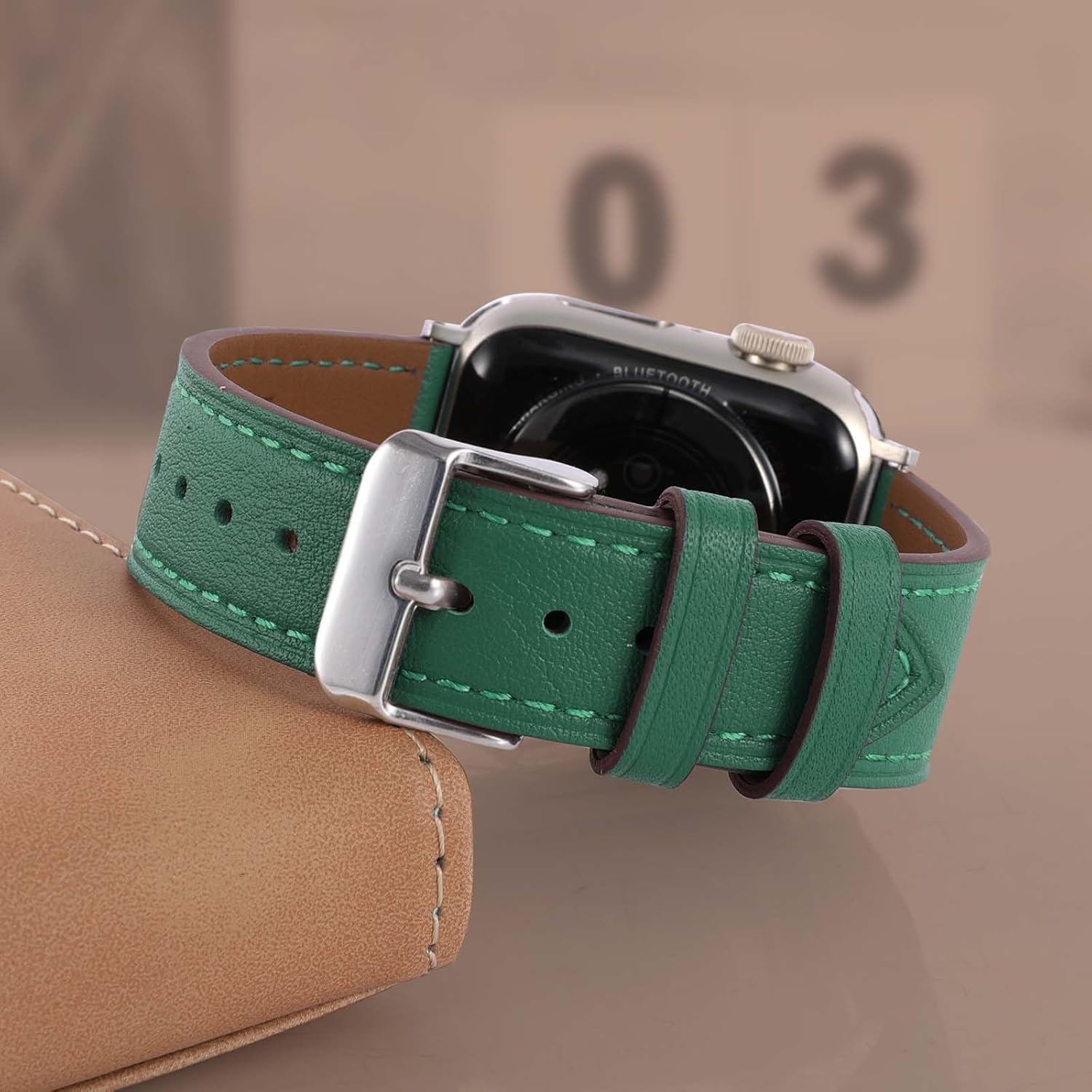 Genuine Leather Band Compatible with Apple Watch Bands for Women Men 49mm 46mm 45mm 44mm 42mm 41mm 40mm 38mm, Soft Leather Replacement Strap for iWatch Ultra/SE/Series 11 10 9 8 7 6 5 4 3 2 1 - Image 2