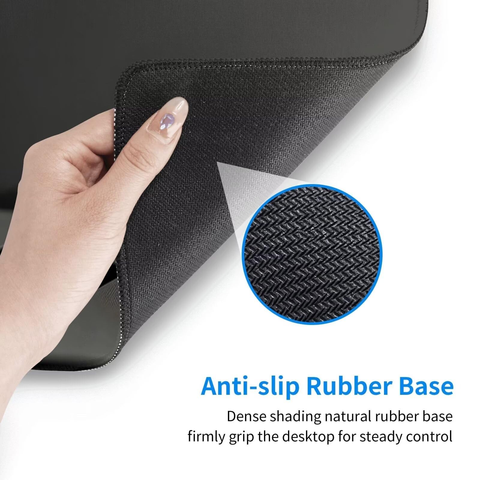 Tappetino Mouse, Tappetino Mouse Gaming Grande XXL 1500x800x3mm Tappetino Scrivania Mouse Pad, Base in Gomma Antiscivolo, Bordi Cuciti,Lavabile, Mousepad per Ufficio e Gaming (Mouse nero) R-267