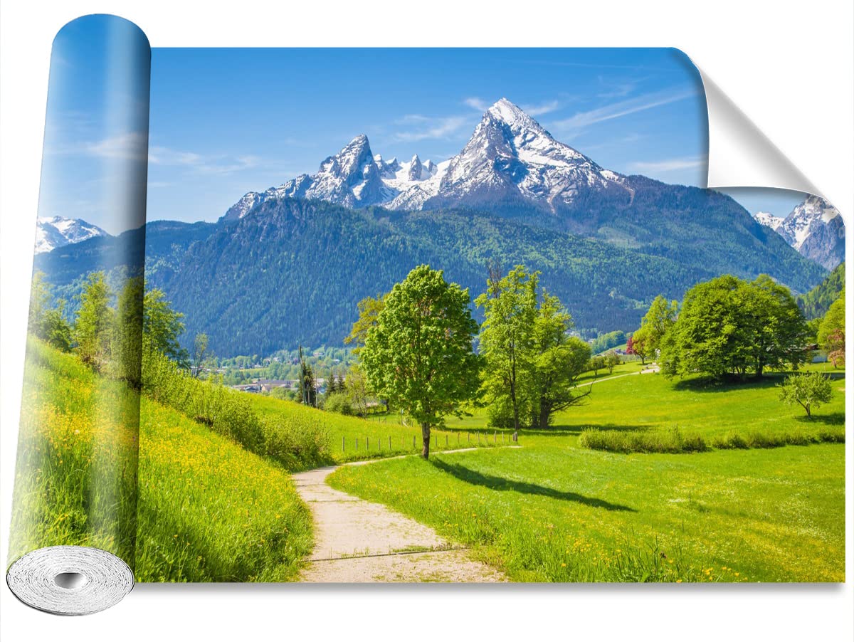 Papier Peint Alpes d'été Protection Murale Camouflage Tulup