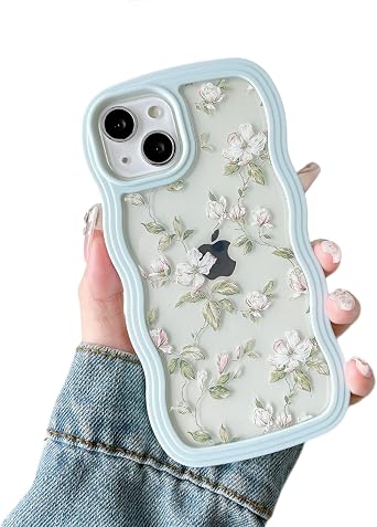 ZTOFERA for iPhone 15 Case 6.1" with Flower Pattern,Green