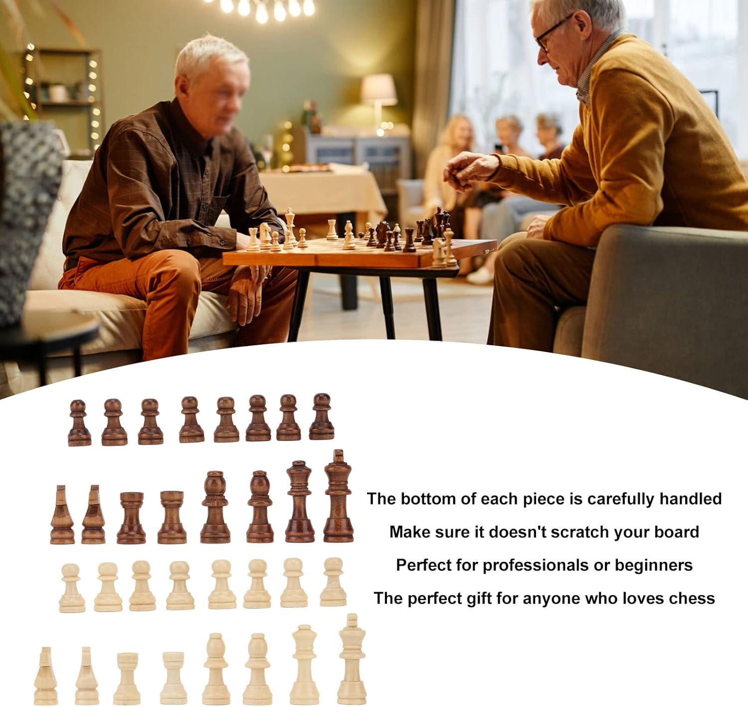 32 Pcs Chess Pieces Chess Game Figurine Pieces Replacement for Family Gatherings Party Games