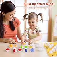 Vista 4 de Coogam Letras a juego Huevos 26PCS ABC Alfabeto Recoginition Clasificador de Color Puzzle Pascua Viajes Bingo Juego Mayúsculas Aprendizaje Educativo