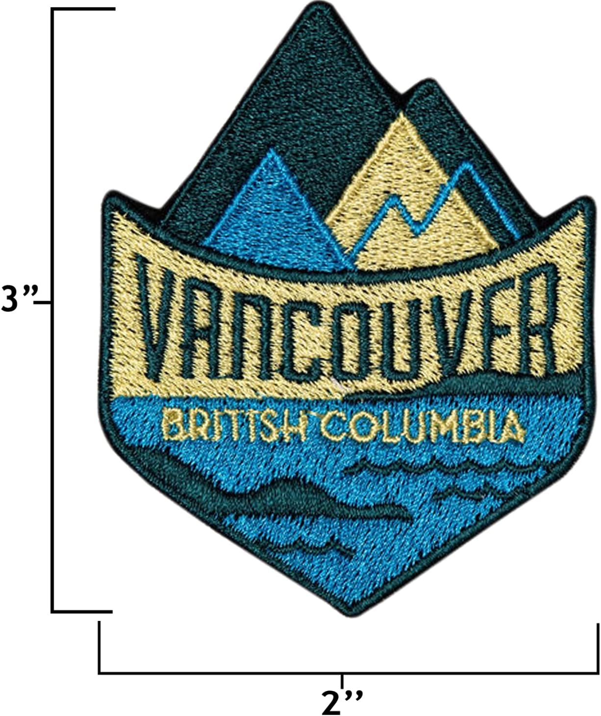 Vagabond Heart バンクーバー ブリティッシュコロンビア旅行パッチ - 海と山 / バックパックや荷物のお土産に最適 /