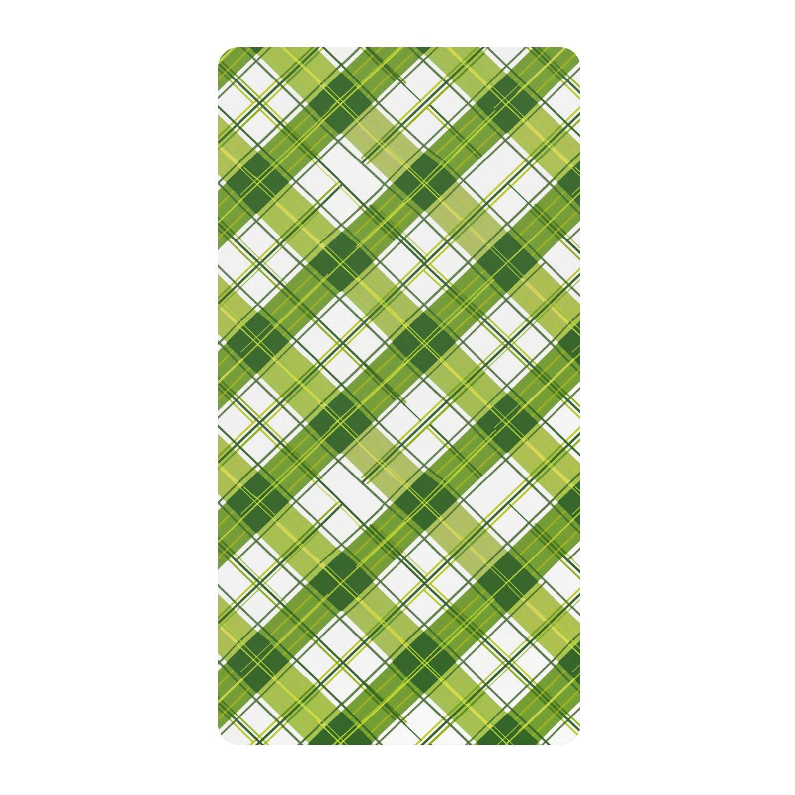 Drap de lit en coton doux carreaux verts parure literie décoration chambre enfant