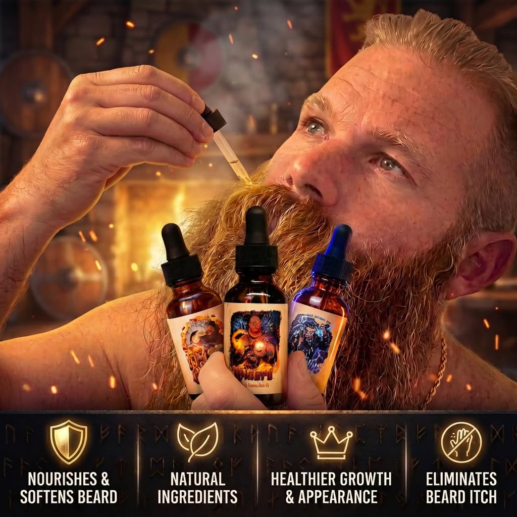 Fable Beard Co. Beard Oil - Arcane Confections Collection, Doughnuts, Buttercream & Fruity Cereal, Natural Beard Oil for Men with Jojoba & Argan Oils, Vitamin E, Beard Softener, Made in USA (3 Fl Oz)