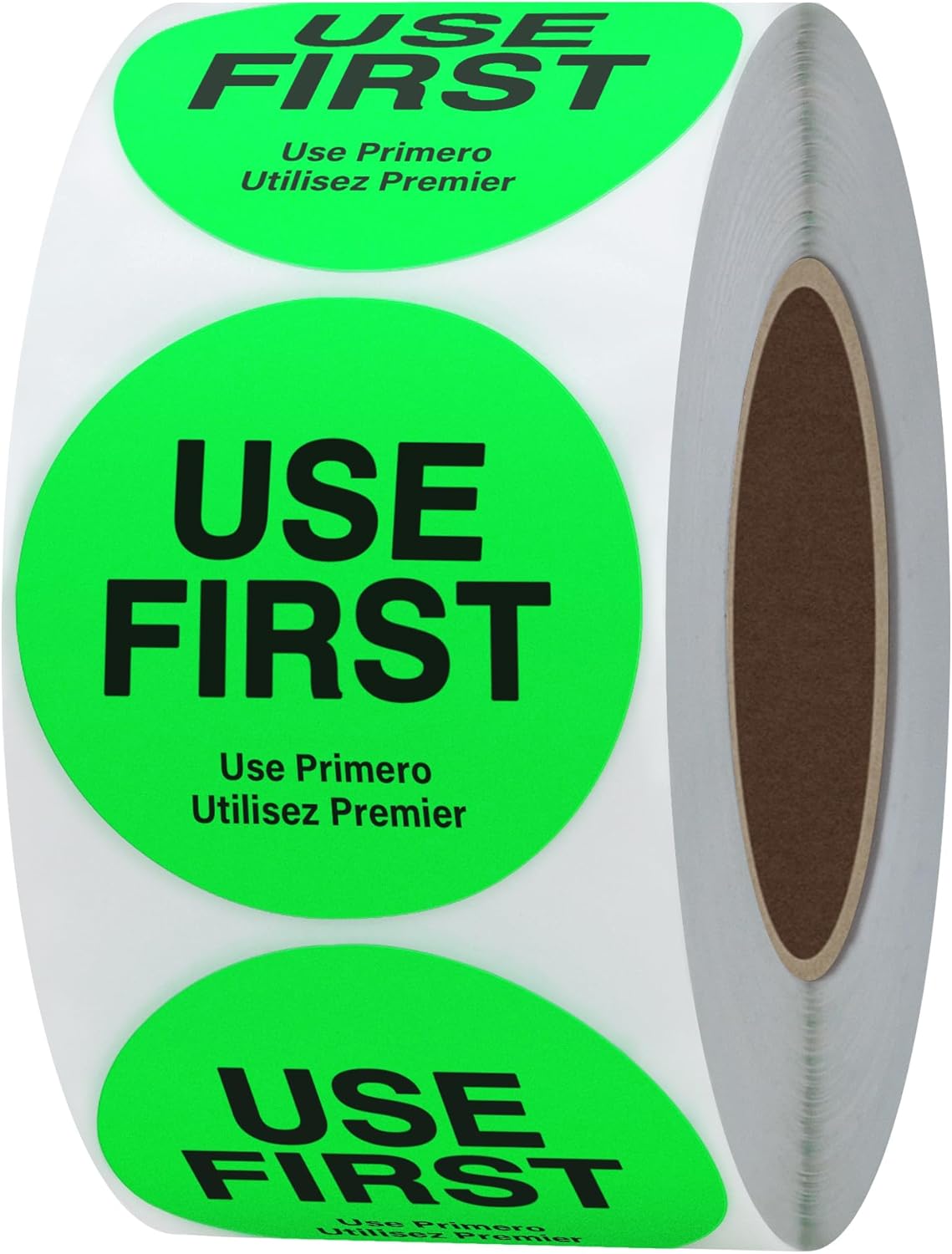 Use First Stickers Circle Labels Fluorescent Paper, 500 Stickers, 1.5" (Fluorescent Green, 10 Rolls)