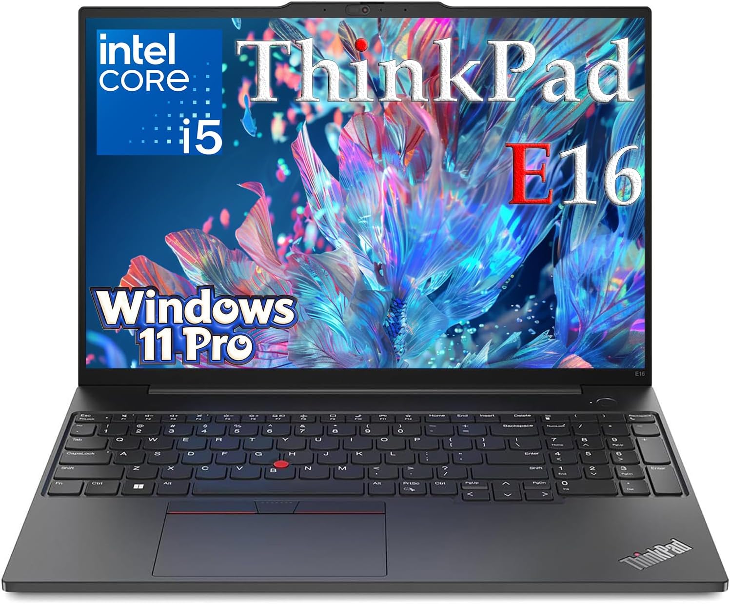 Lenovo ThinkPad E16 FHD+ Laptop Computer for Remote Work, 24GB DDR4, 512GB PCIe SSD, Intel 10-Core i5-1335U, WiFi 6, BT, Office 365, Thunderbolt 4, HDMI, Webcam, Numeric Keypad, W11P, Thunder Black