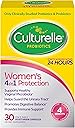 Culturelle 4-in-1 Probiotics for Women, Daily Probiotic & Prebiotic Supplement to Support Vaginal Health, Digestive Health, Immune Health, Occasional Diarrhea, Gas & Bloating Relief, Non-GMO, 30 Count