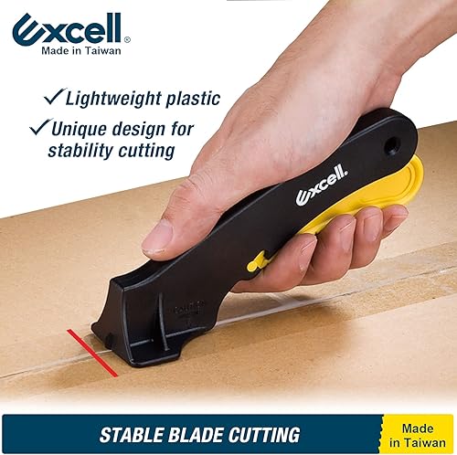 Miniatura 5 de Excell ACTION STEADY-9 Cuchillo utilitario con bloqueo de seguridad, abridor de cajas de cartón, cortador de caja ligero de estabilidad resistente