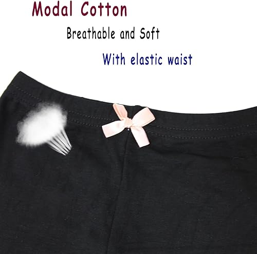 FreeNFond Girls Playground Bike Dance Shorts 4 Packs for Sports, Play Or Under Skirts(White- Black- Gray- Pink,4-5T)