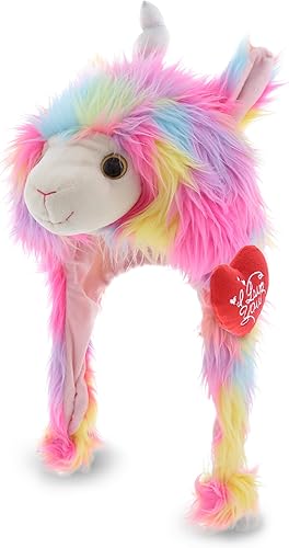 DolliBu Sombrero de peluche con texto en inglés "I Love You" de San Valentín, bonito animal de peluche con corazón rojo y nombre, regalo disponible en Yaxa Peru