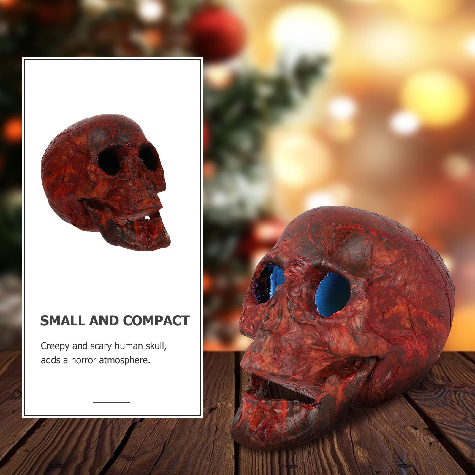 OSALADI 2 Pezzi Decorazione da Tavolo Halloween Teschio in Plastica Rossa Stile Horror Facile da Usare e Combinare per Addobbi Casa e Feste a Tema Halloween