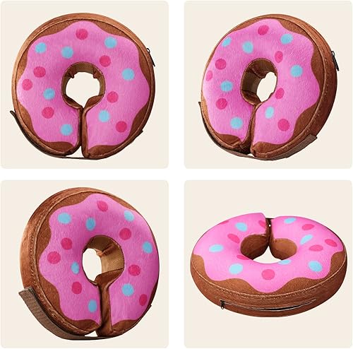 Miniatura 3 de Collar inflable de cono para perros y gatos, collar suave de recuperación de mascotas que no bloquea la visión E-Collar (M, rosa)