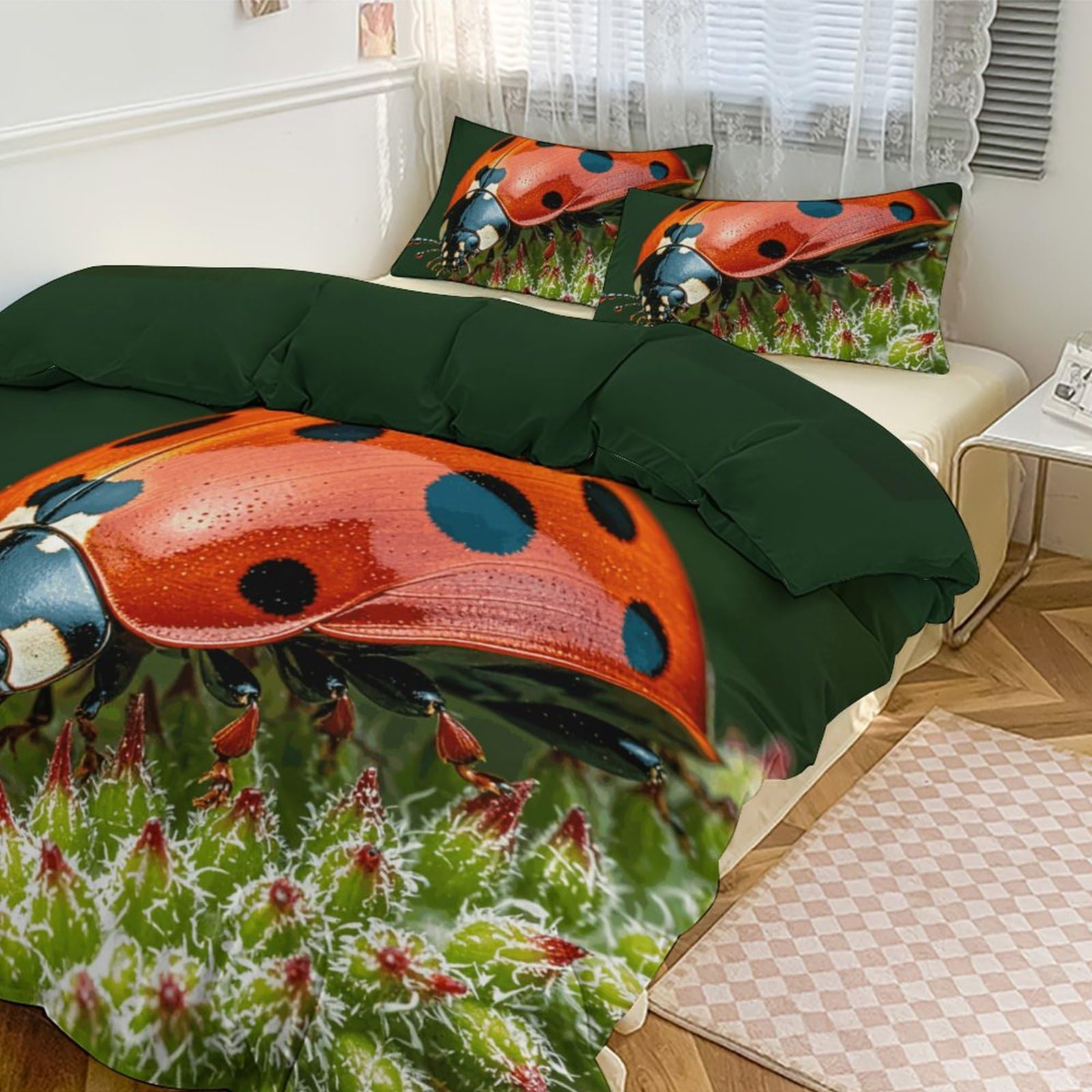 Linge de lit coccinelle rouge 3 pièces pour transformer l'ambiance d'une chambre moderne