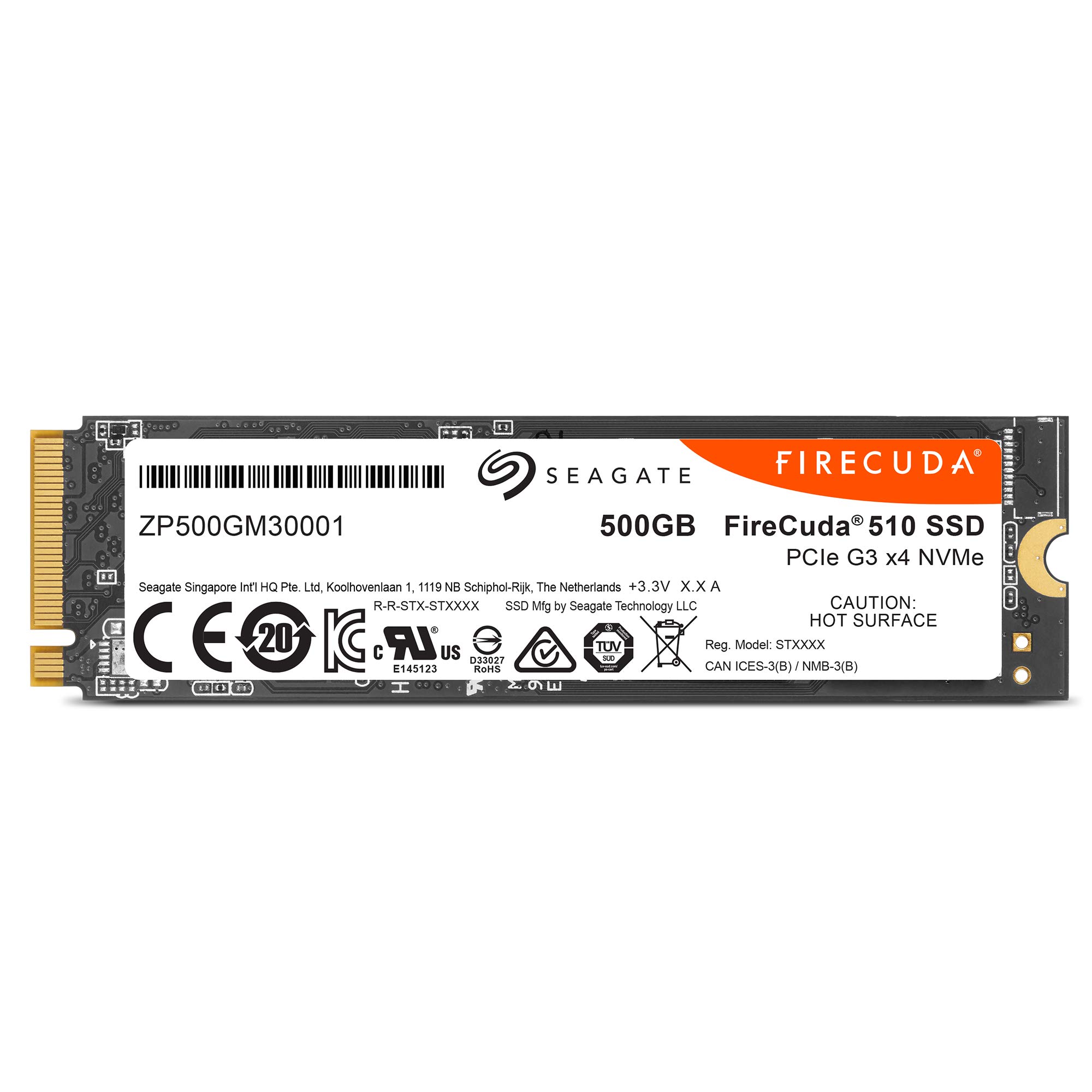 Seagate FireCuda 510 500GB Ｍ.2 NVMe Seagate FireCuda 510 Gaming SSD, 500 GB, SSD Interna, NVMe 1.3