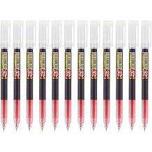 BaoKe BK119 Gel Ink Pens, 0.5mm Fine Point, Needle Tip Rolling Ball Pens, 12 Pcs/Box, Quick-Drying Ink Smooth Writing Pens for School Office Business Red