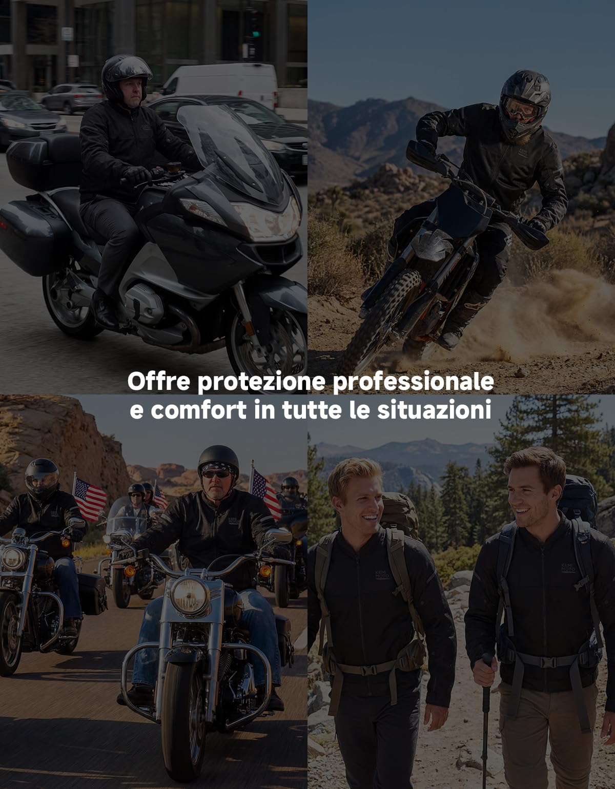 KEMIMOTO Giacca da Moto Uomo, Giubbotto Moto con Protezioni CE Rimovibile, Mesh Traspirante Giacca Motociclista con Riflettenti per Motociclismo Estivo
