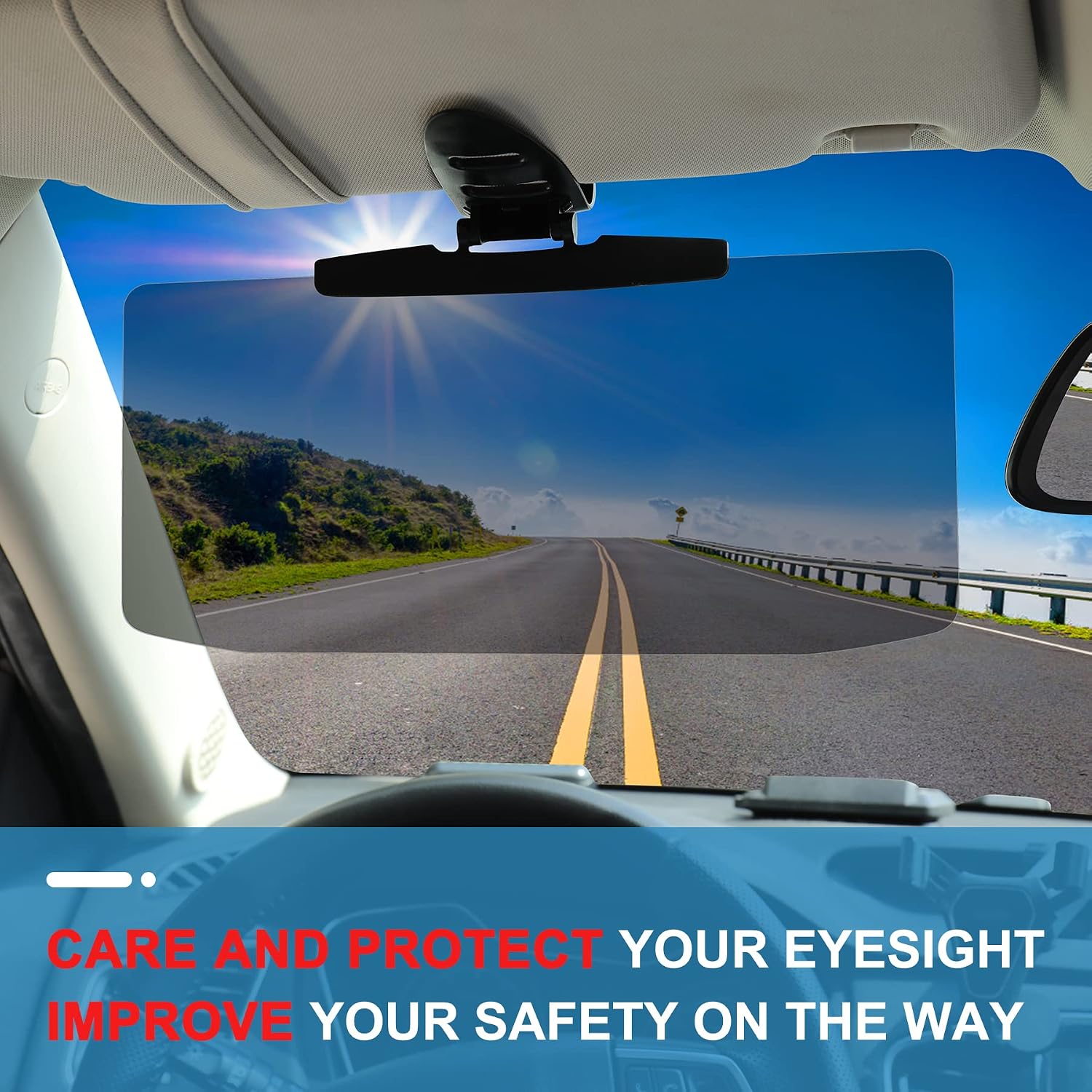 LUKETURE Sun Visor for Car, Car Visor Extender Sun Blocker, Universal Anti-Glare Sun Visor Extender for Car Protect from Sun Glare, Snow Blindness, UV Rays for Clearer Vision and Safety Driving (1PCS)
