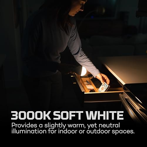 Miniatura 7 de NEBO Bombilla LED de emergencia opaca de respaldo para emergencias, bombilla recargable que se adapta a la mayoría de los accesorios de luz,