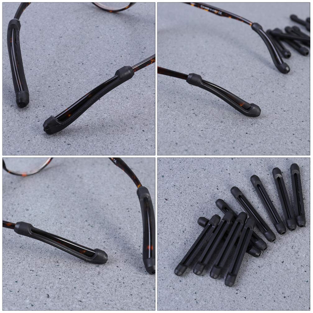 EXCEART 10 Pares Gafas De Silicona Antideslizante Anteojos Oreja Calcetines Fundas De Silicón Para Patillas De Anteojos Empuñaduras De Oreja De Anteojos Oído Gel De Sílice Herramienta