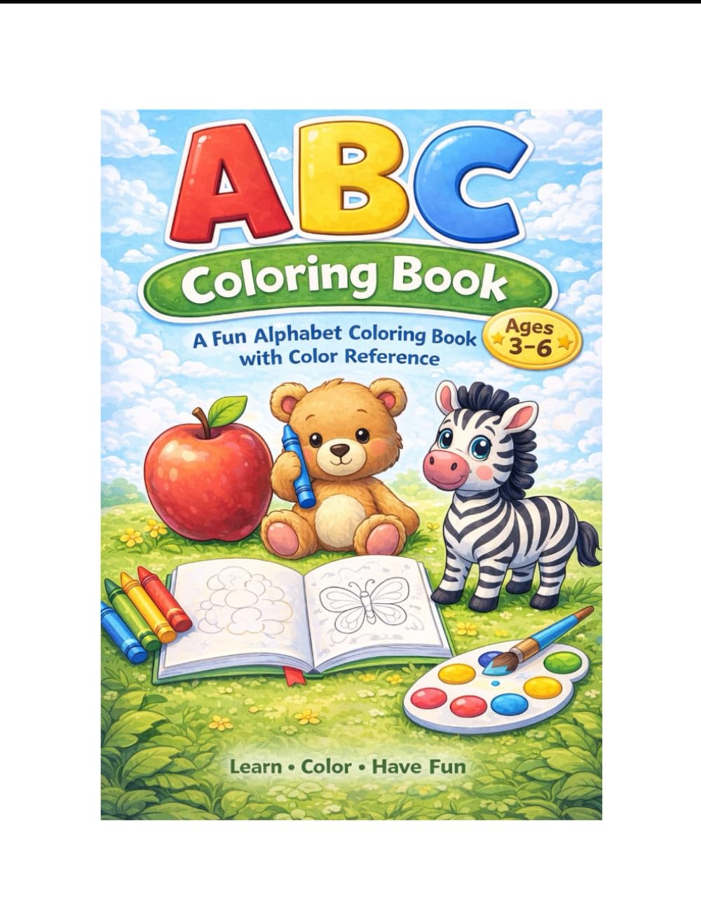 A to Z Alphabet Colorning Book for kids: Simple and Fun ABC Coloring Pages for Preschool and Kindergarten Kids Ages 3–6