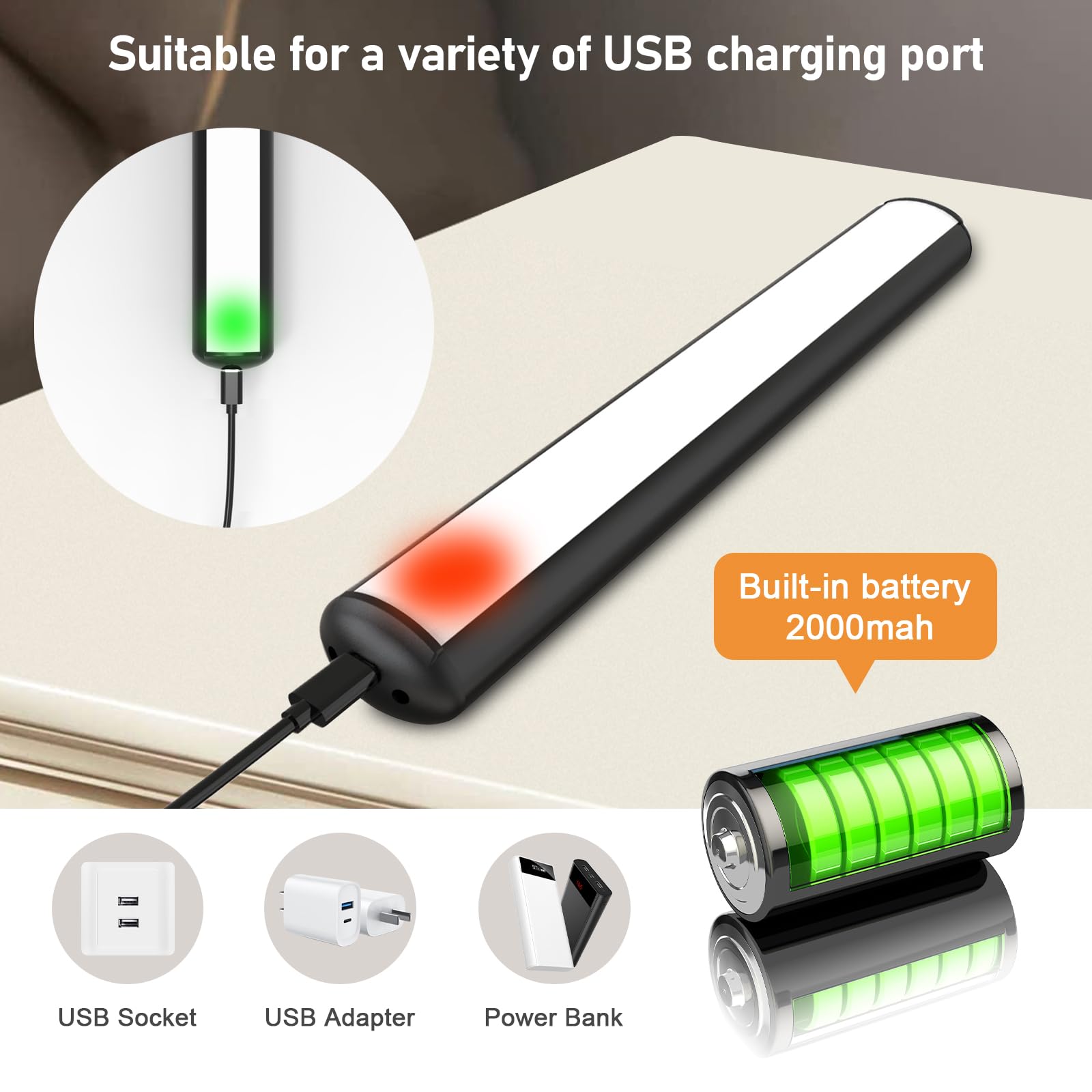 Lampe murale à Télécommande，Eclairage d'un tableau LED sans fil，tête d'éclairage LED rotative avec minuterie,Lampe d'image à bras pivotant à 180 °pour la fresque et les fléchettes.（Noir 32cm）