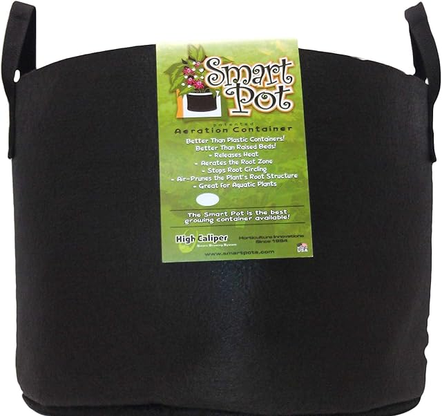 Smart Pots 14020H 14020 Fabric Pot, 20-Gal, Black with Strap Handles