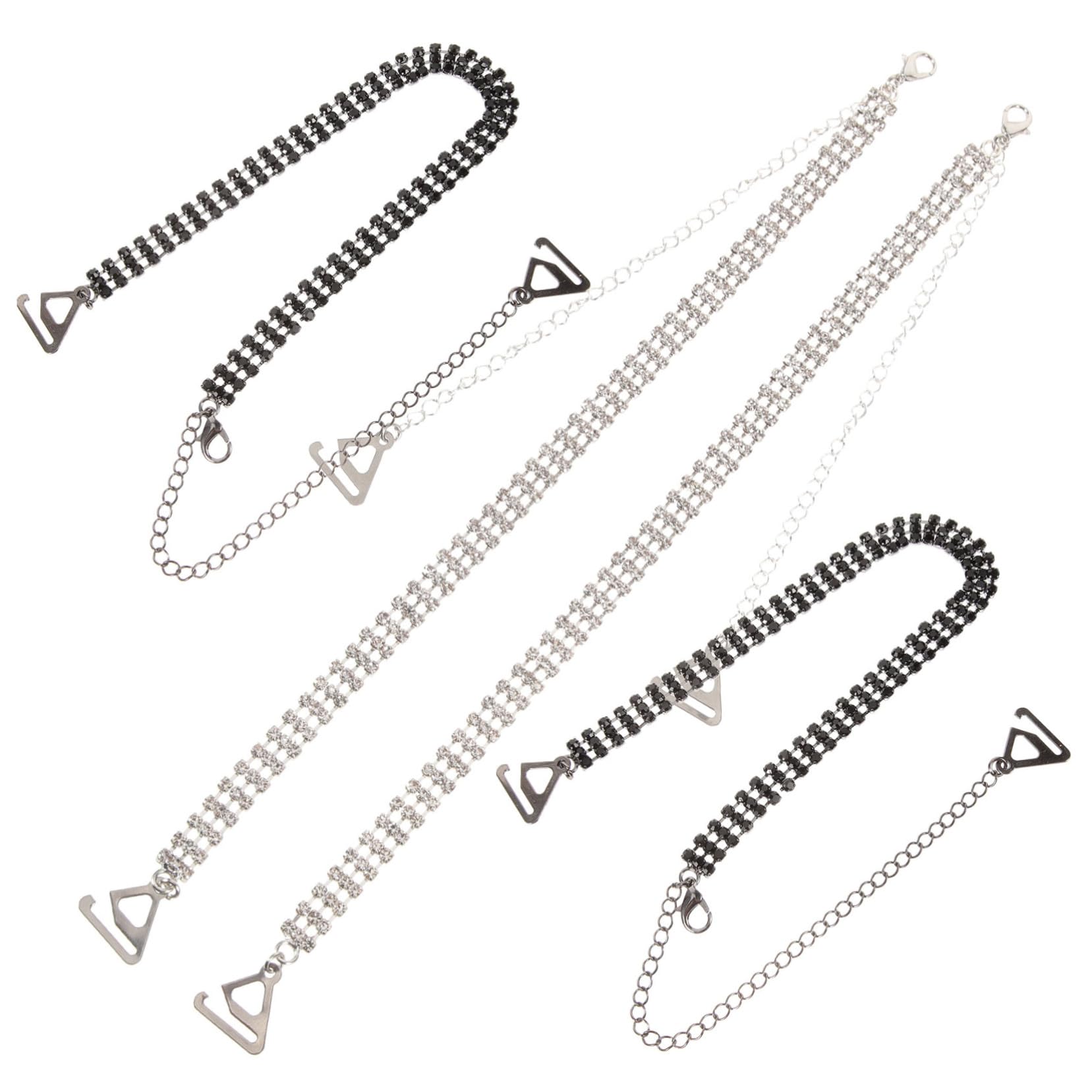 8pares Straps De Sujetador Brillantes Para Mujeres De Correas Decorativas Ajustables y Cómodas Para Vestidos De Fiesta y Eventos Especiales