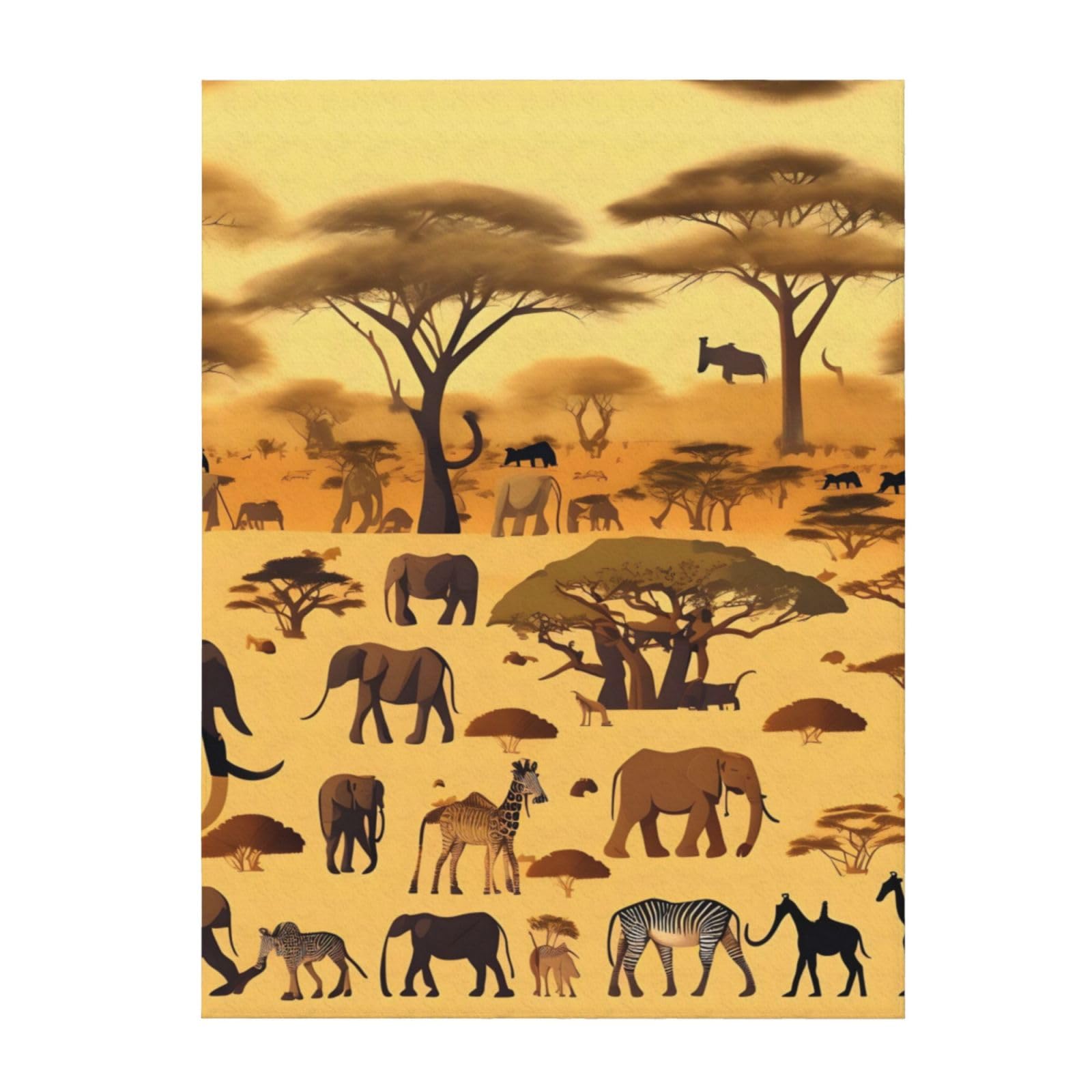 Plaid imprimé savane chaude et durable | Couverture grand lit pour l'hiver