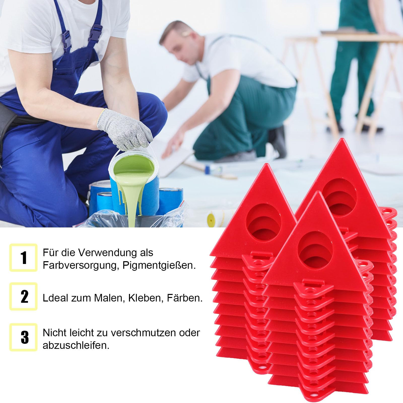 Supporti a Piramide 30 Pezzi Plastica Rosso per Verniciatura, Mini Cono Stand Set Artigianato