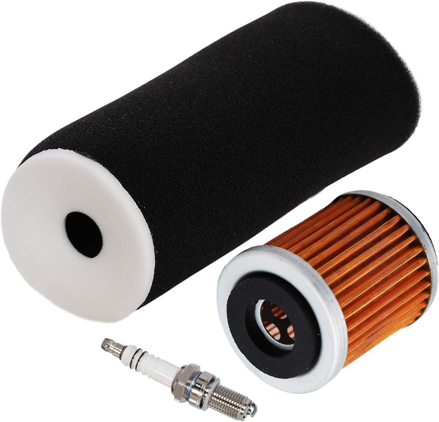 Air Filter Element Cleaner with Oil Filter Spark Plug Kit for Yamaha Raptor 350 YFM350 YFM350R, Warrior YFM350X, YFM350FX, Big Bear YFM350FW, Replaces 1UY-14451-00-00, 1UY134400100